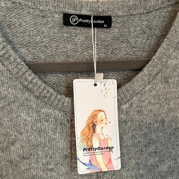 Pretty Garden Classic Gray Cardigan Size XL NWT - Picture 2 of 7